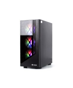 CASE GAMER | HALION DRAGON CR15 / 4 VENTILADORES RGB / PANELES DE VIDRIO / FUENTE DE PODER / NEGRO