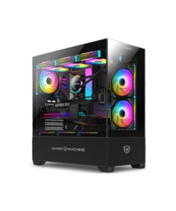 CASE GAMER | MICRONICS ICUBE GC800-6 / 6 VENTILADORES ARGB / PANELES DE VIDRIO / NEGRO